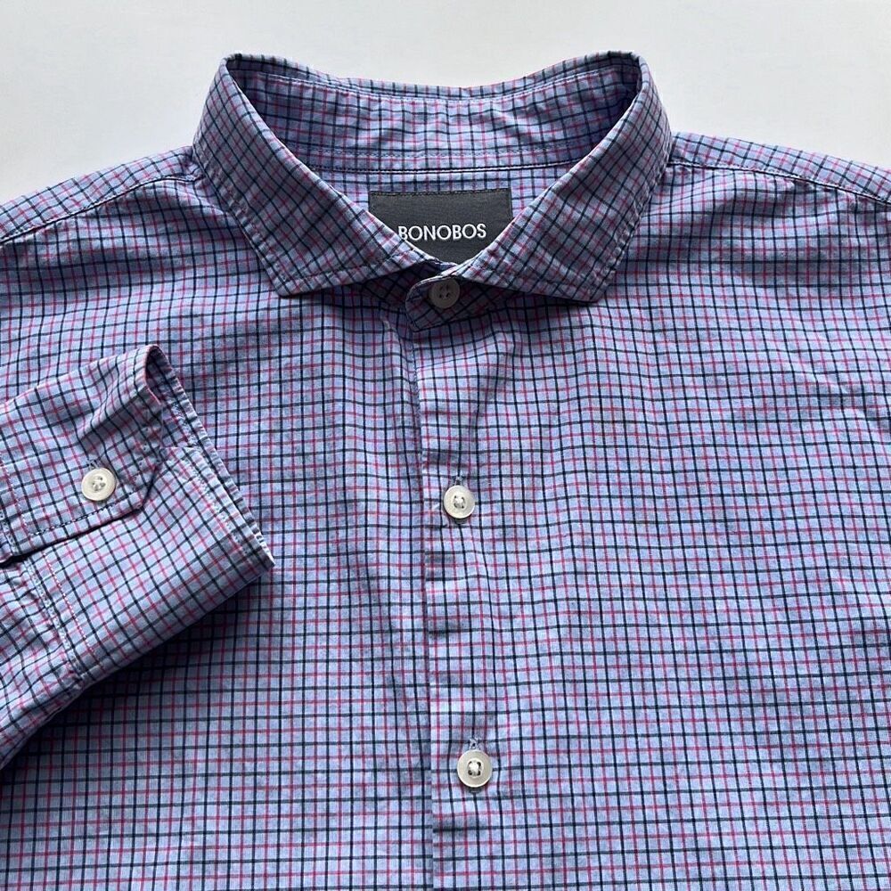 Bonobos Spread Collar Button Front Tagged Mens M Fits Small